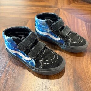Vans Kids Black and Blue Lightning Sneakers